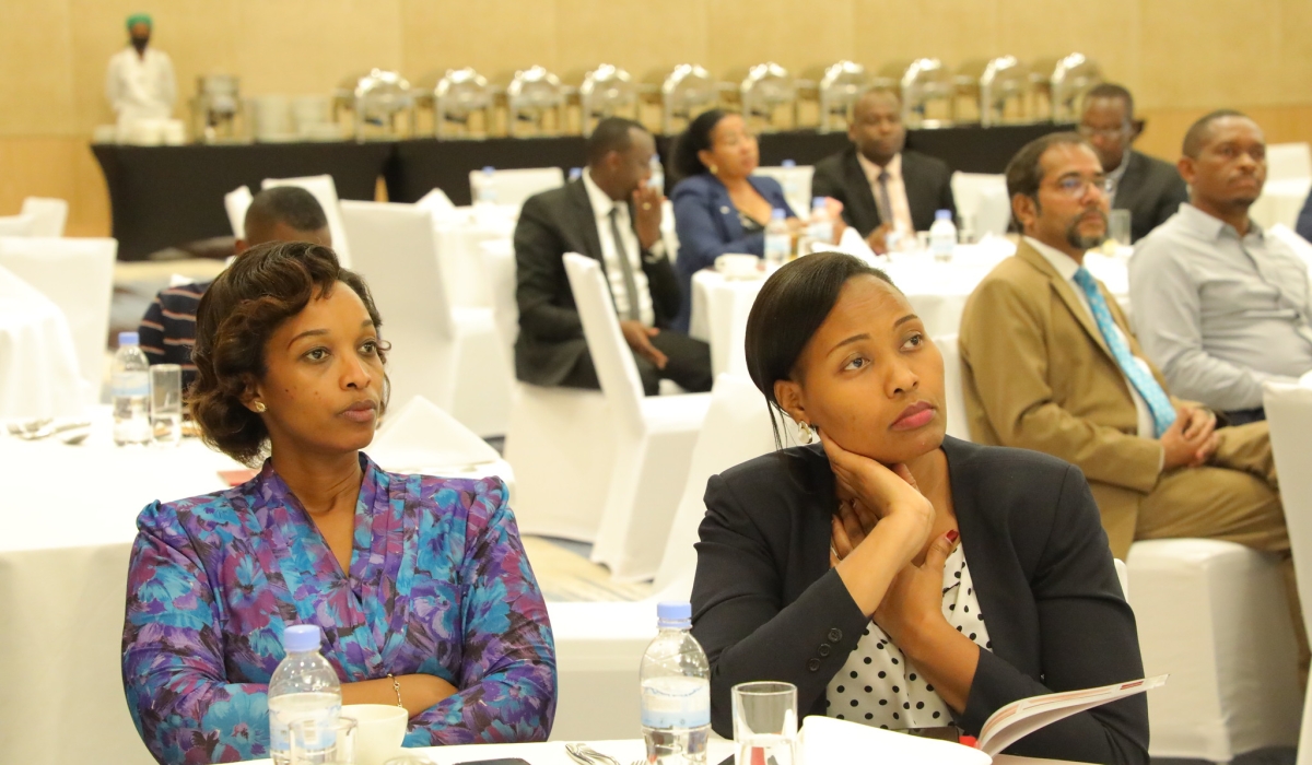 Delegates follow a presentation during the launch of “Ikaze Munyamuryango” campaign that seeks to celebrate over 15 million Equity members across seven African markets, on September 30. / All photos: Craish Bahizi