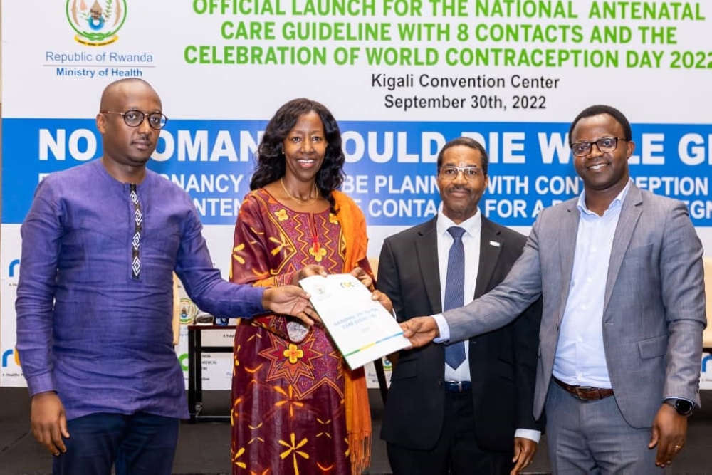 Officials launch the  national antenatal care guidelines in Kigali on September 30.