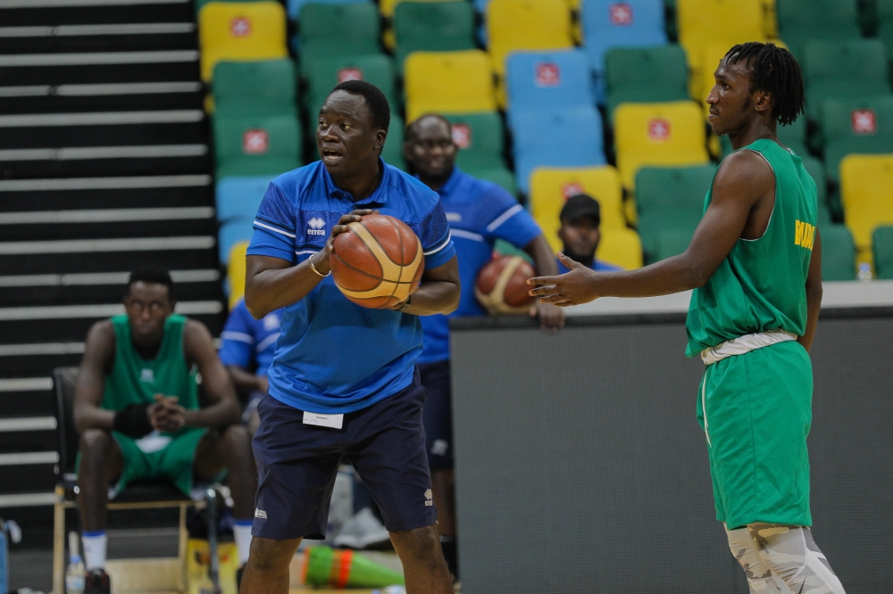 The national basketball team head coach Sarr during a training session. He has been named on the technical team for the FIBA African Regional Youth Camps that will take place this month in Madagascar, Senegal and Morocco. / Dan Nsengiyumva