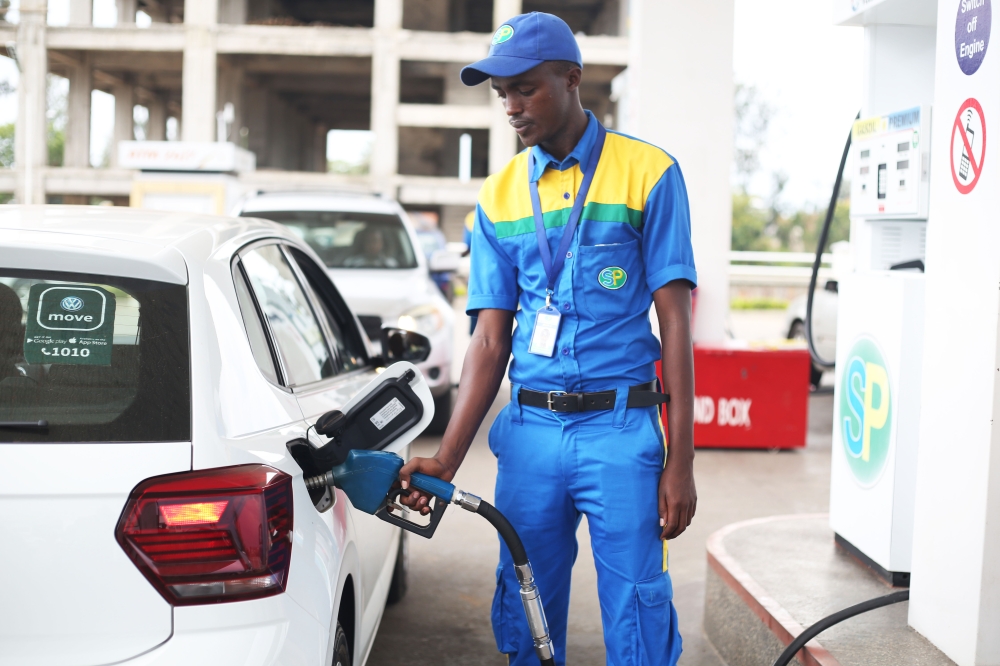 New prices for petroleum products will see a litre of gasoline costing 1,580 Rwf, down from 1,609 Rwf, while a litre of diesel will cost 1,587 Rwf, down from 1,607 Rwf. Photo by Sam Ngendahimana