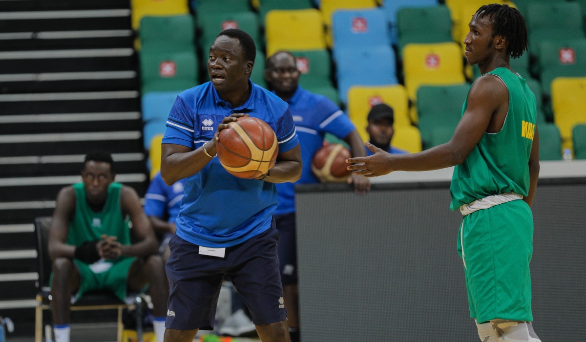 The national basketball team head coach Sarr during a training session. He has been named on the technical team for the FIBA African Regional Youth Camps that will take place this month in Madagascar, Senegal and Morocco. / Dan Nsengiyumva