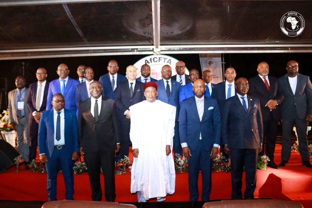 Senior officials in a group photo as the African Continental Free Trade Area  Secretariat, officially launched the Guided Trade Initiative, on October 7. Courtesy