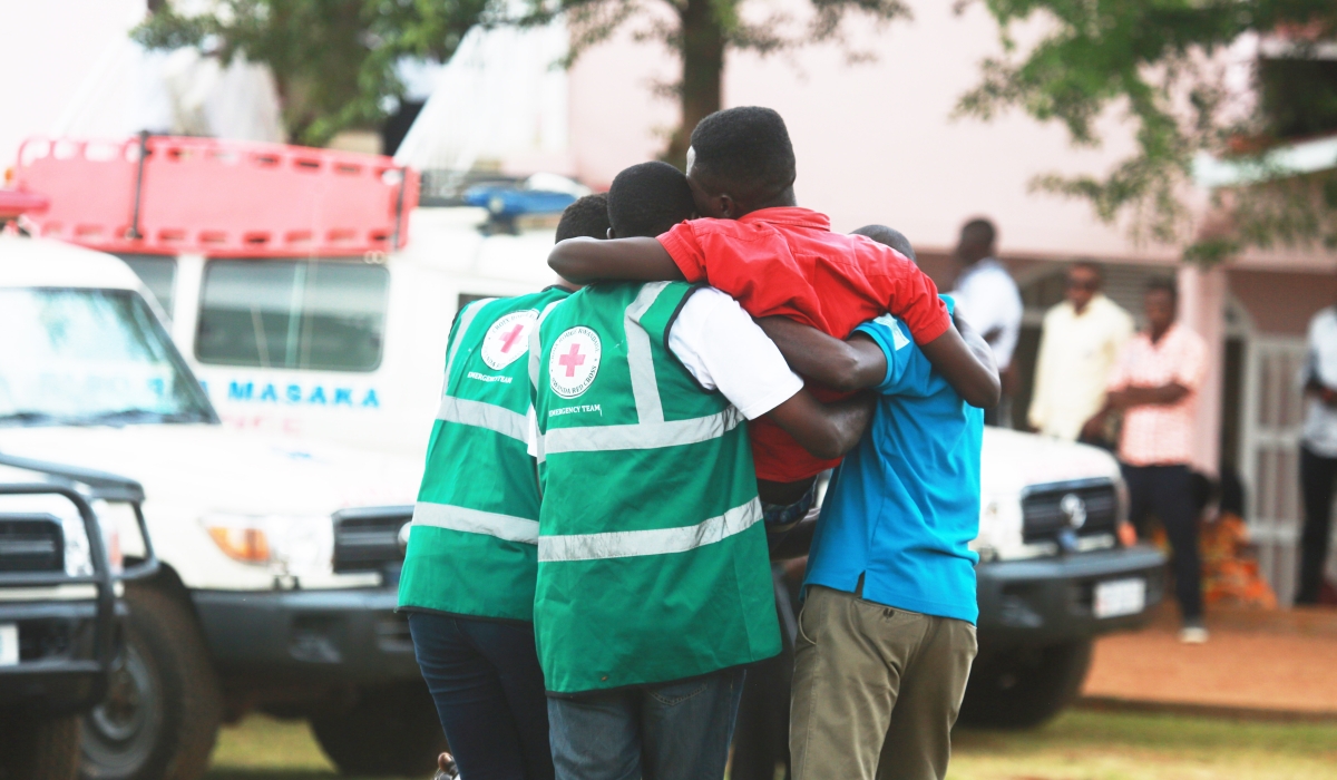 Volunteers help a trauma victim. As the  world mark the Mental Health Day on October 10, the event marked globally to create awareness and mobilise support for those experiencing mental health issues.