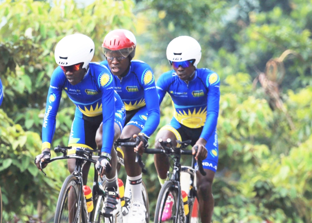 Team Rwanda cyclists Jean Eric Habimana and Barnabe Gahemba are among riders to join the training. / Sam Ngendahimana