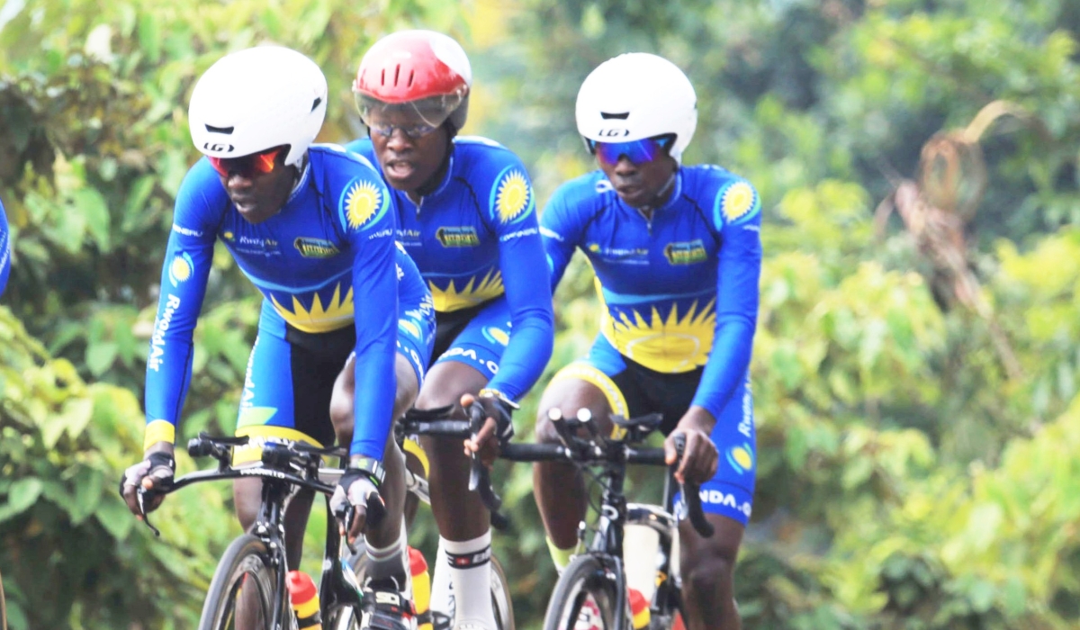 Team Rwanda cyclists Jean Eric Habimana and Barnabe Gahemba are among riders to join the training. / Sam Ngendahimana