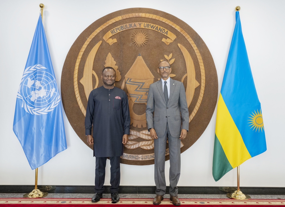President Kagame with Ozonnia Matthew Ojielo, UN Resident Coordinator. Photo by Village Urugwiro