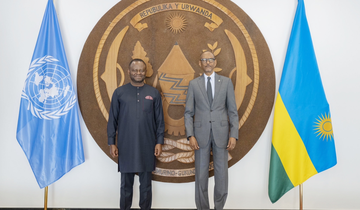 President Kagame with Ozonnia Matthew Ojielo, UN Resident Coordinator. Photo by Village Urugwiro