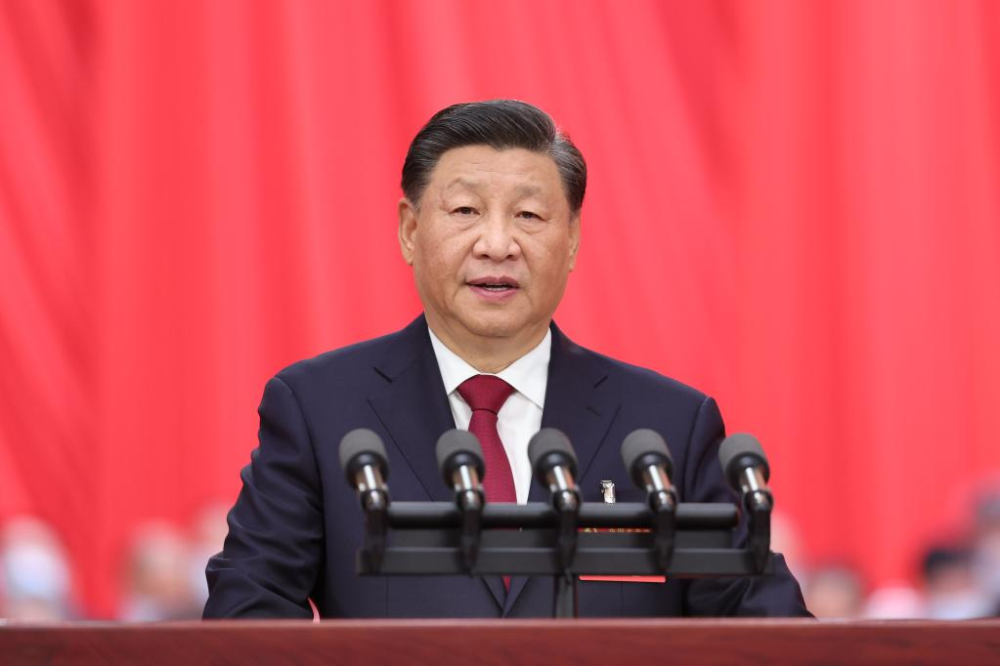 Xi Jinping delivers a report to the 20th National Congress of the Communist Party of China (CPC) on behalf of the 19th CPC Central Committee at the Great Hall of the People in Beijing, capital of China, Oct. 16, 2022. The 20th CPC National Congress opened on Sunday. (Xinhua/Yao Dawei)