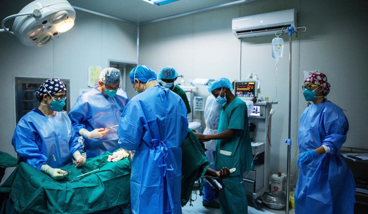 Medics during  surgical operations at Masaka Hospital in Kigali on October 15, 2021. Dan Nsengiyumva