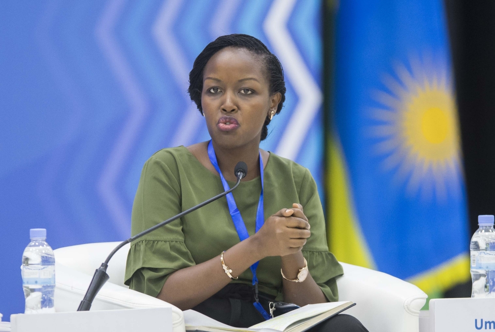 Minister for ICT and Innovation, Paula Ingabire.Rwanda will host the MWC 2022, the first of its kind in Africa, from October 25 to 27 (File)