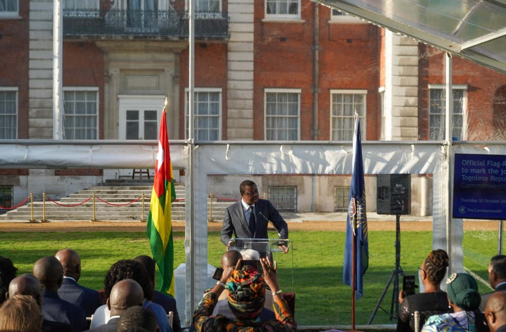 Togo’s flag was raised on October 20 at the Commonwealth headquarters to formally mark its entry into the 56-member family of nations. Courtesy