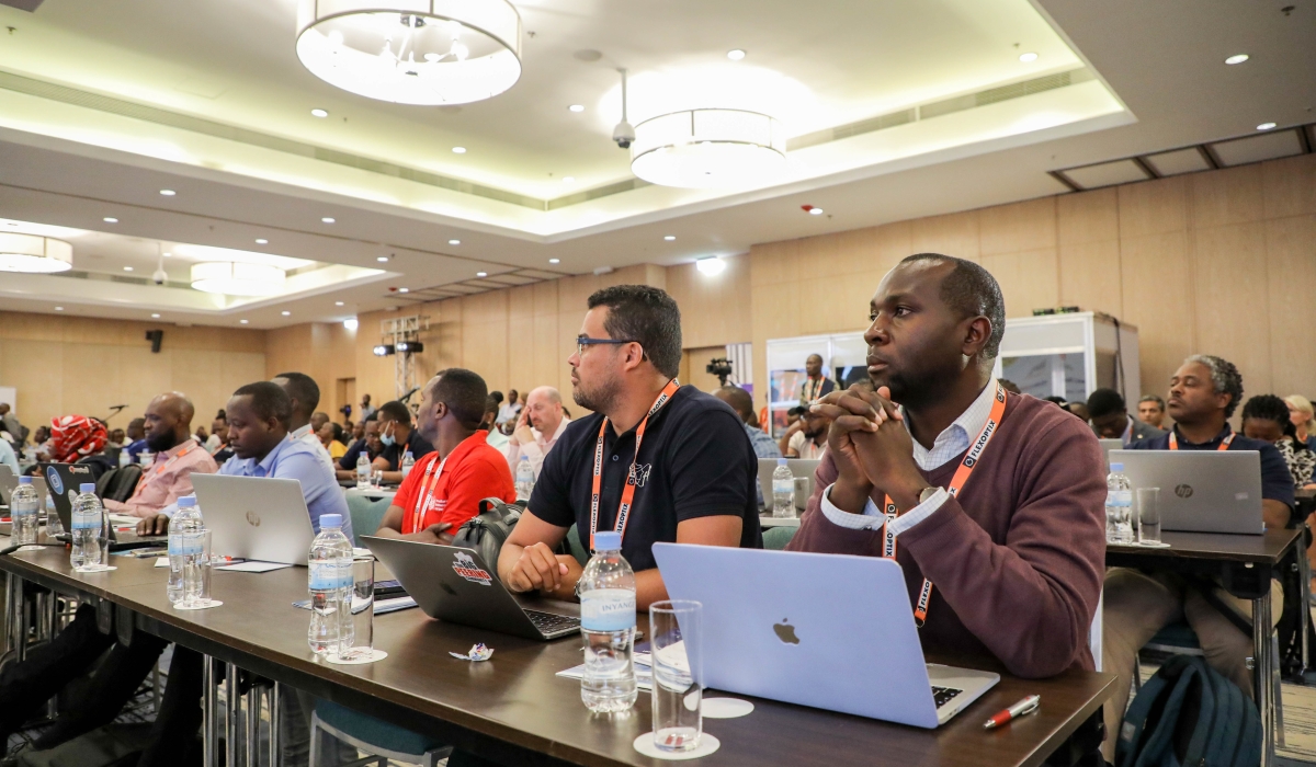 Delegates follow a presentation at the African Peering and Interconnection Forum in Kigali on August 24, 2022. Rwanda is in preparation to adopt the 5th Generation mobile network to drive its digital economy.  Dan Nsengiyumva