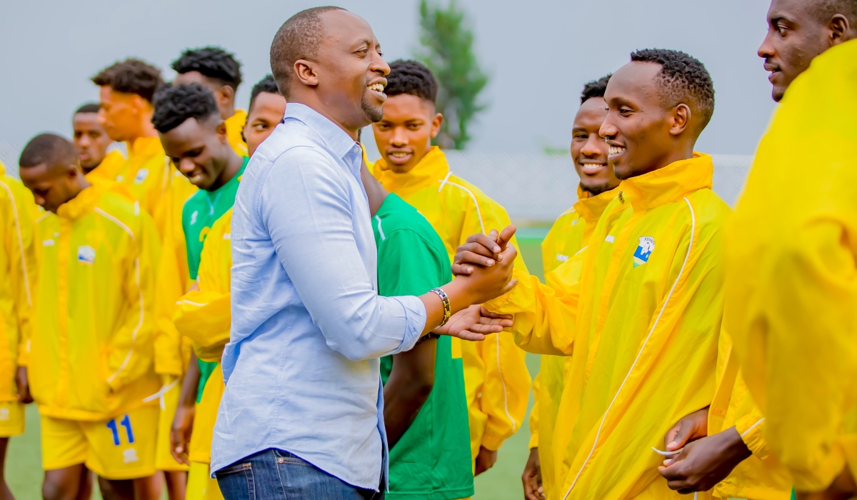 FERWAFA President Olivier Nizeyimana visited the U-23 National team at Huye stadium on Thursday , October 20. Courtesy