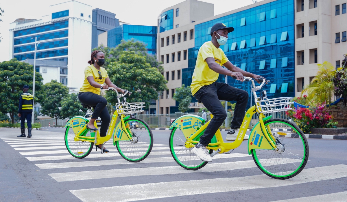 Cyclists ride bicycles in Kigali. Officials say a master plan for non-motorised transport in the City of Kigali is being developed and will be complete by June next year.  Photo: Craish Bahizi