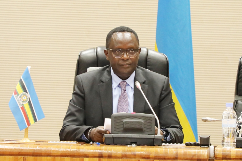 Martin Ngoga, Speaker of the East African
Legislative Assembly, chairs a plenary session in
Kigali on Tuesday, October 25. Photo: Courtesy.