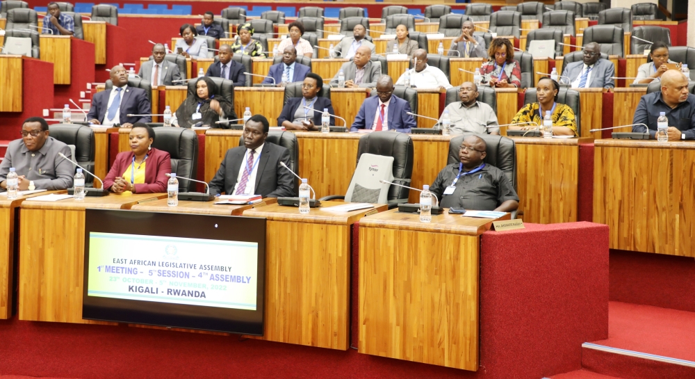 Members of the East African Legislative Assembly during a plenary session in Kigali on Tuesday, October 25
