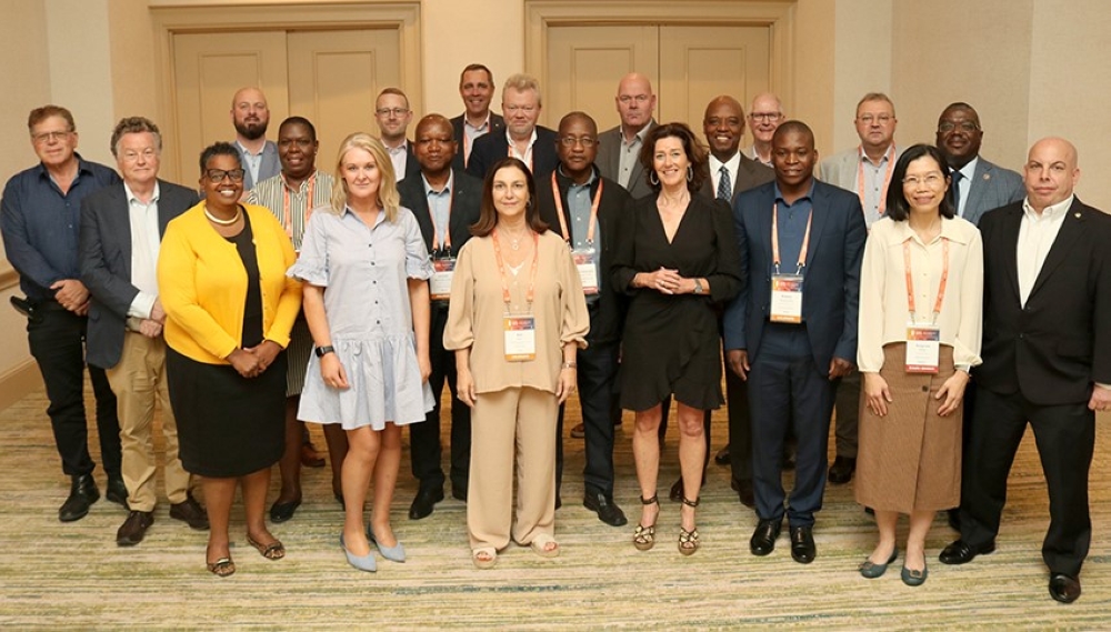 Officials in group photo at the International Corrections and Prisons Association in USA.