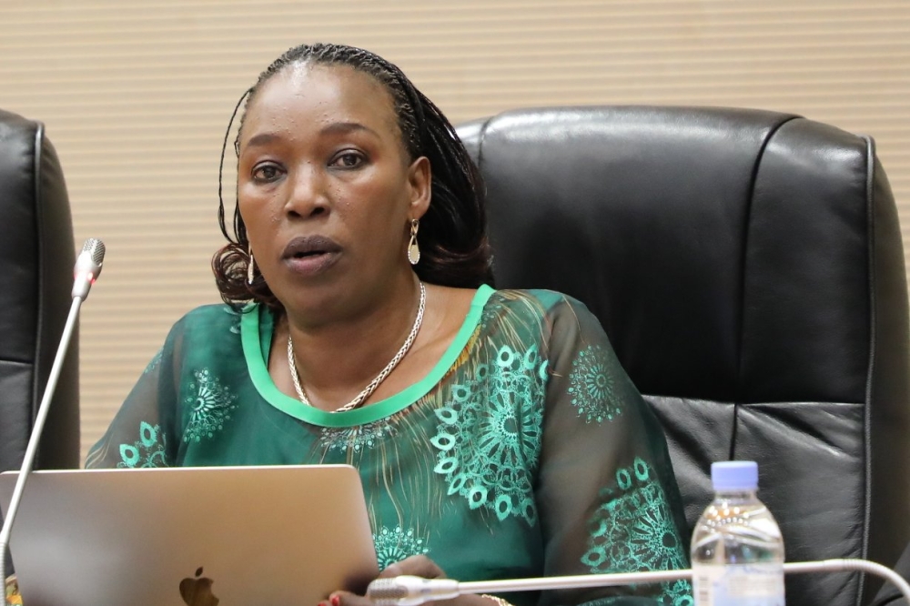 Chief Ombudsman, Madeleine Nirere presenting the Annual Report 2021-2022 of Office of the Ombudsman and Action Plan of 2022-2023 to the Parliament of Rwanda on Wednesday, October 26.Courtesy