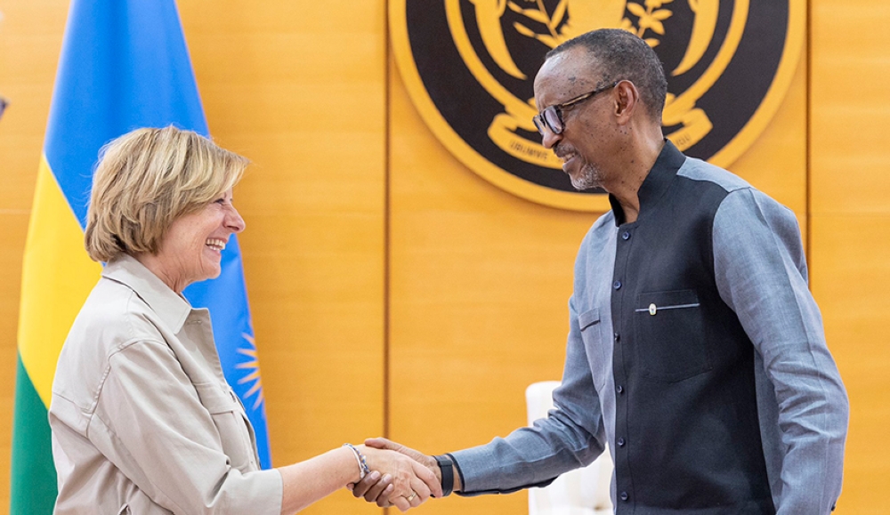 President Kagame receives Malu Dreyer, Minister-President of Rhineland-Palatinate  at Village Urugwiro on Thursday, October 27. Photo by Village Urugwiro