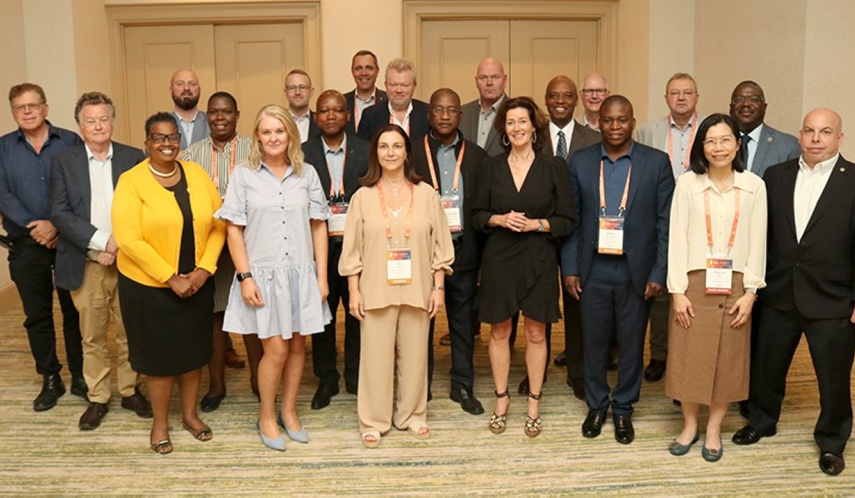 Officials in group photo at the International Corrections and Prisons Association in USA.