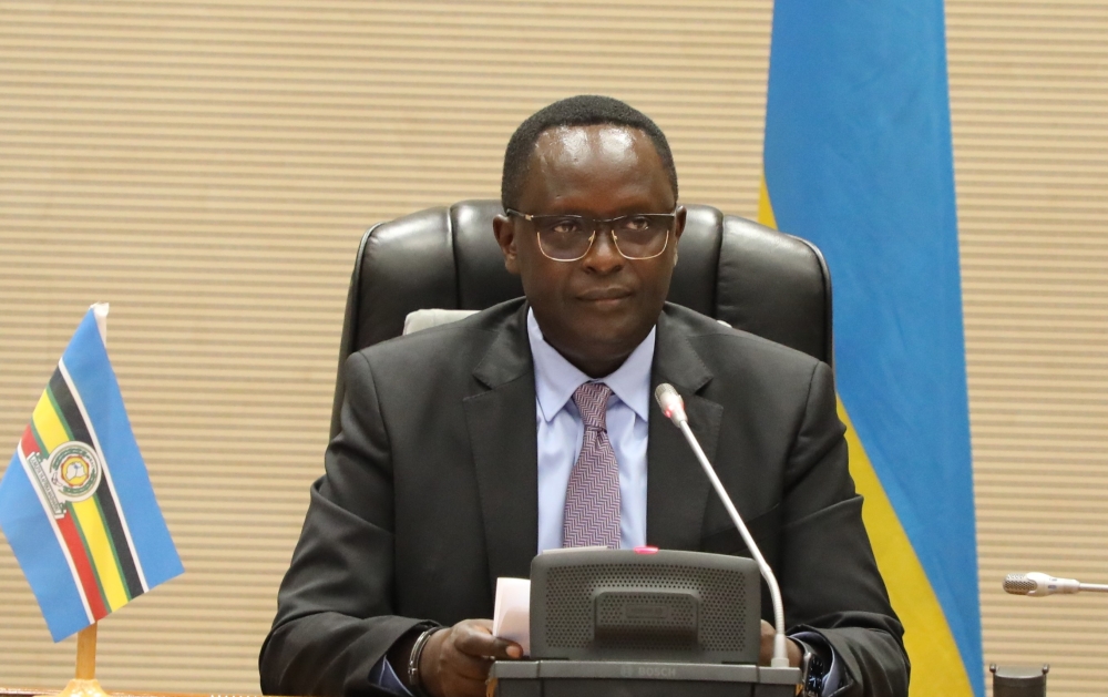 The East African Legislative Assembly Speaker Martin Ngoga during a plenary session in Kigali on October 25. Courtesy