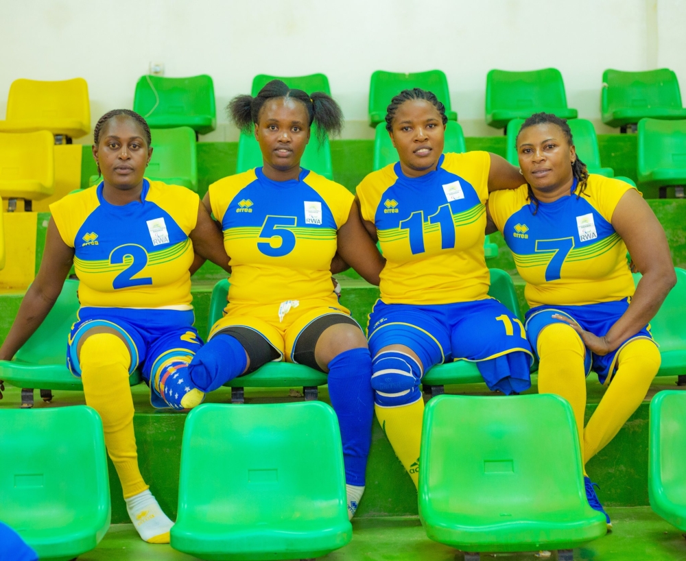 Some players of the National sitting volleyball women&#039;s team after a training session in Gisagara. Courtesy