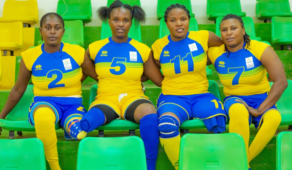 Some players of the National sitting volleyball women&#039;s team after a training session in Gisagara. Courtesy