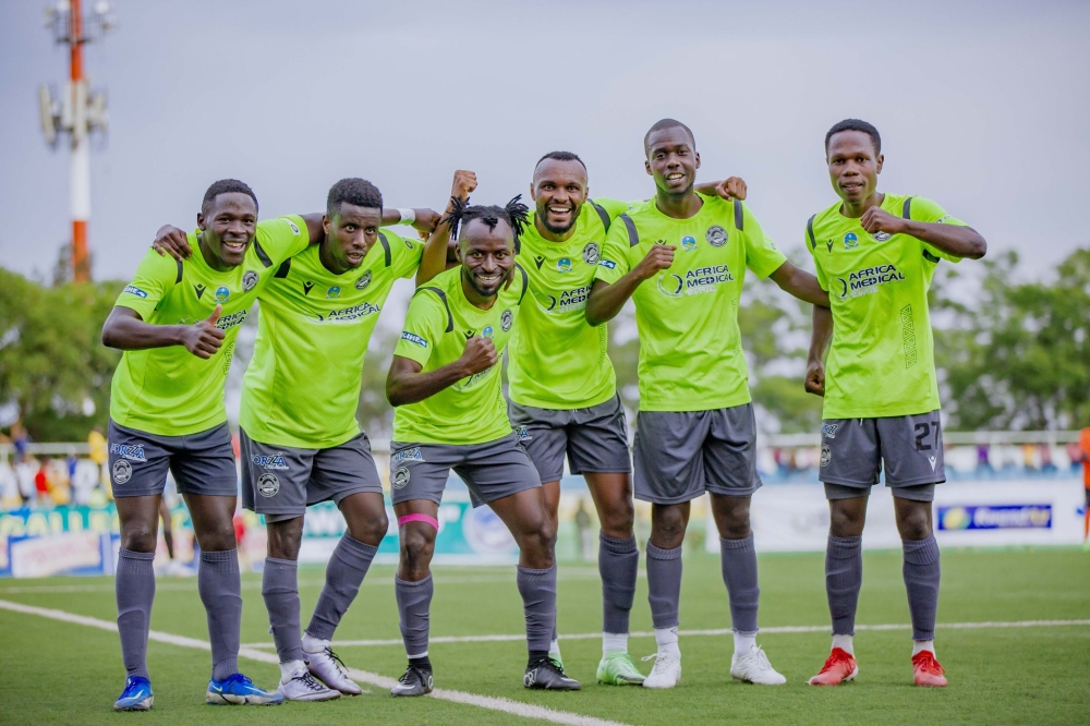 AS Kigali players celebrate a victory during the game aganst Gasogi United at Kigali Stadium. Courtesy