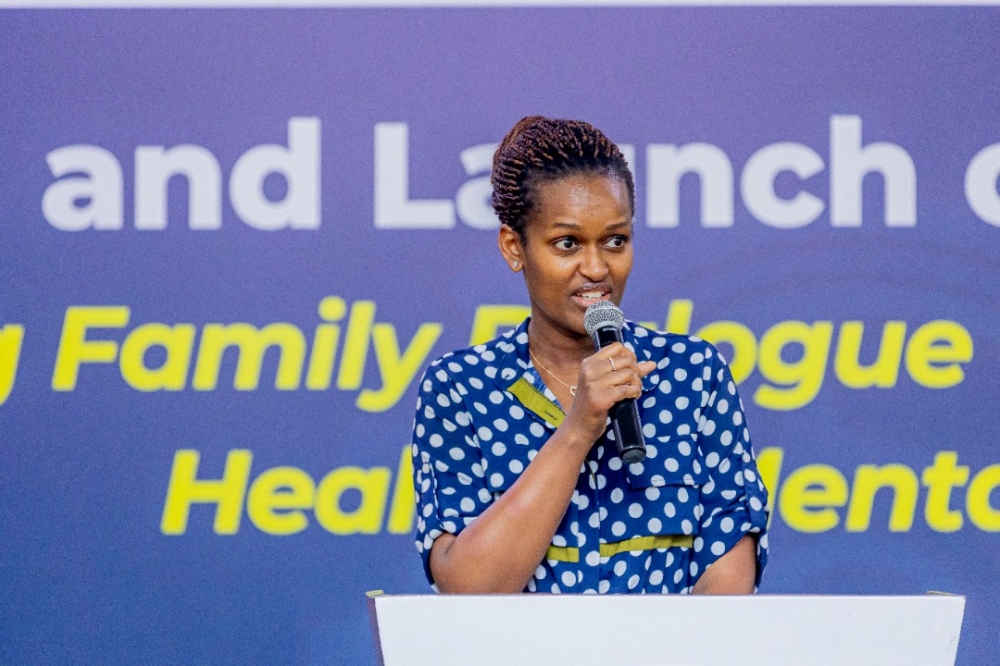 Sandrine Umutoni, Director General of Imbuto Foundation speaks at the launch of the fifth edition of iAccelerator (Innovation Accelerator) programme on November 1. Courtesy
