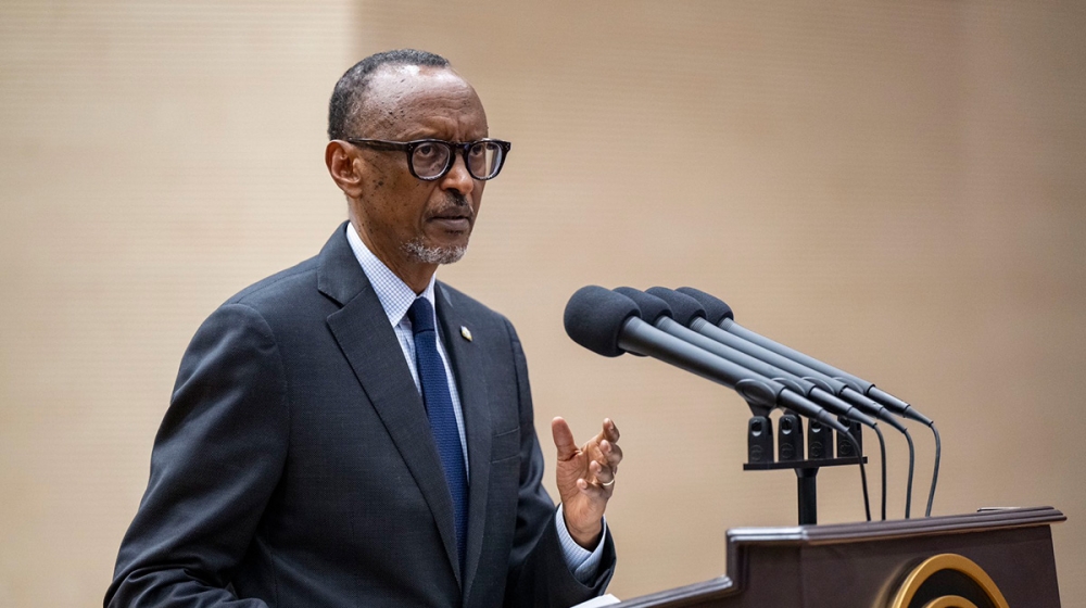 President Paul Kagame addresses  members of EALA parliament during a  special plenary sitting of the East African Legislative Assembly in Kigali on Tuesday, November 1. Photo Village Urugwiro