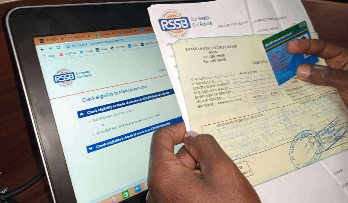 RSSB staff checks the authenticity of documents at the hospital.  RSSB-Medical and Military Medical Insurance (MMI) remained dominant with an asset size equivalent to 62.2 per cent of total assets and 41.8 per cent of Gross