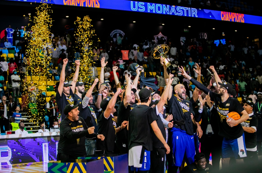 US Monastir celebrate the victory to become Basketball Africa League champion.Courtesy