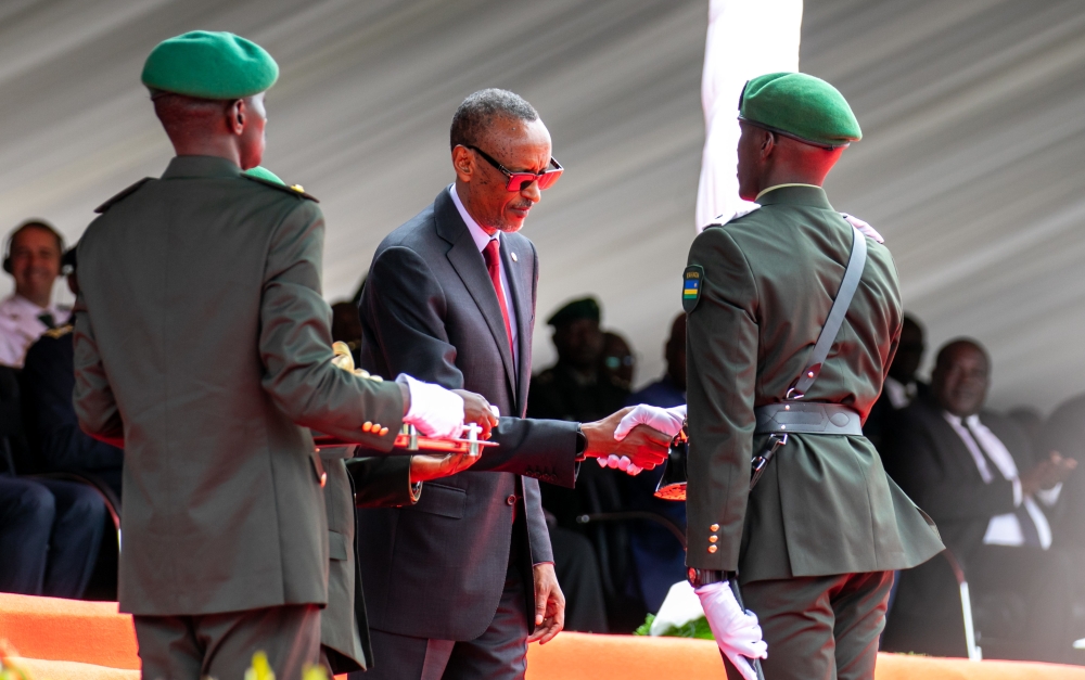 President Paul Kagame commissioned 568 officer-cadets who completed their training at Rwanda Military Academy in Gako on Friday, November 4. All Photos by Olivier Mugwiza