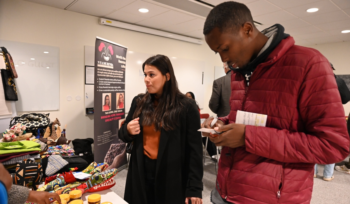 Visitors tour at Made- in- Rwanda exhibition that kicked off in Stockholm, Sweden  on November 3. Twenty two Rwandan companies are looking to increase exports of their products to Nordic countries. Courtesy