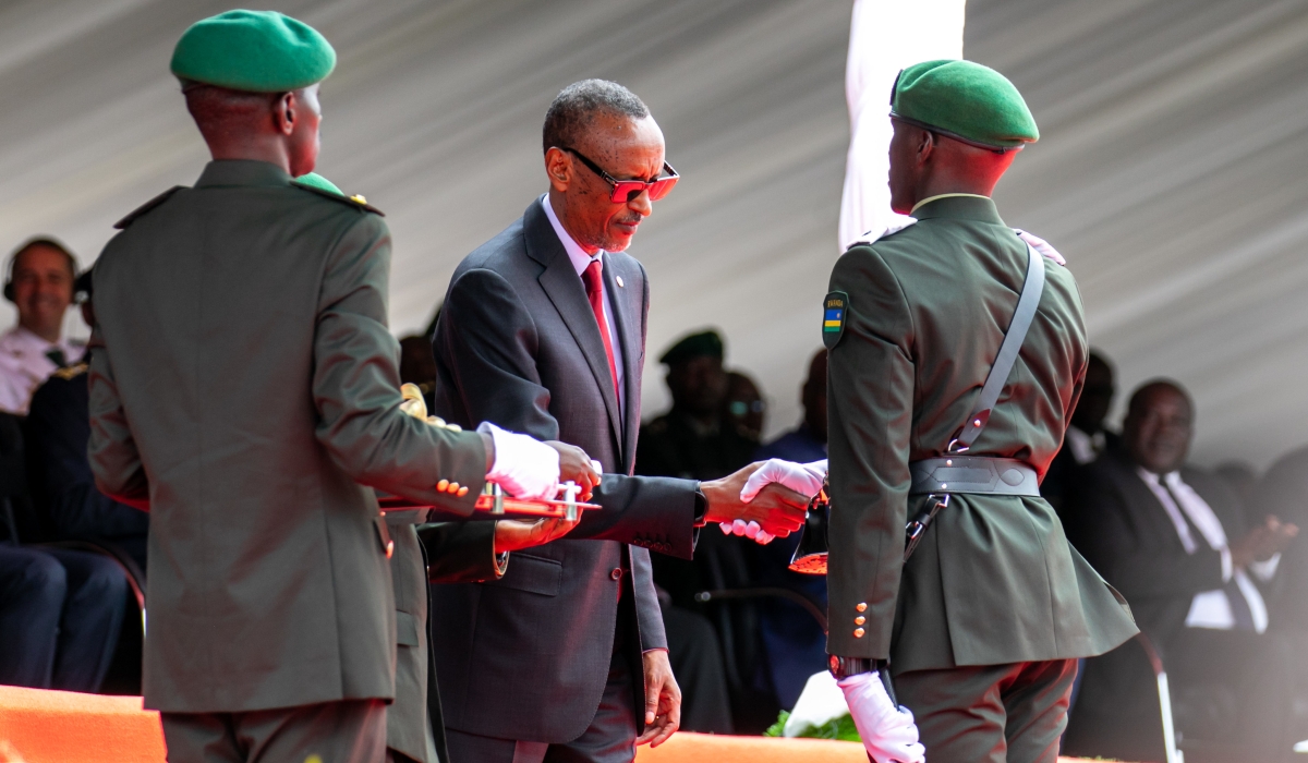 President Paul Kagame commissioned 568 officer-cadets who completed their training at Rwanda Military Academy in Gako on Friday, November 4. All Photos by Olivier Mugwiza