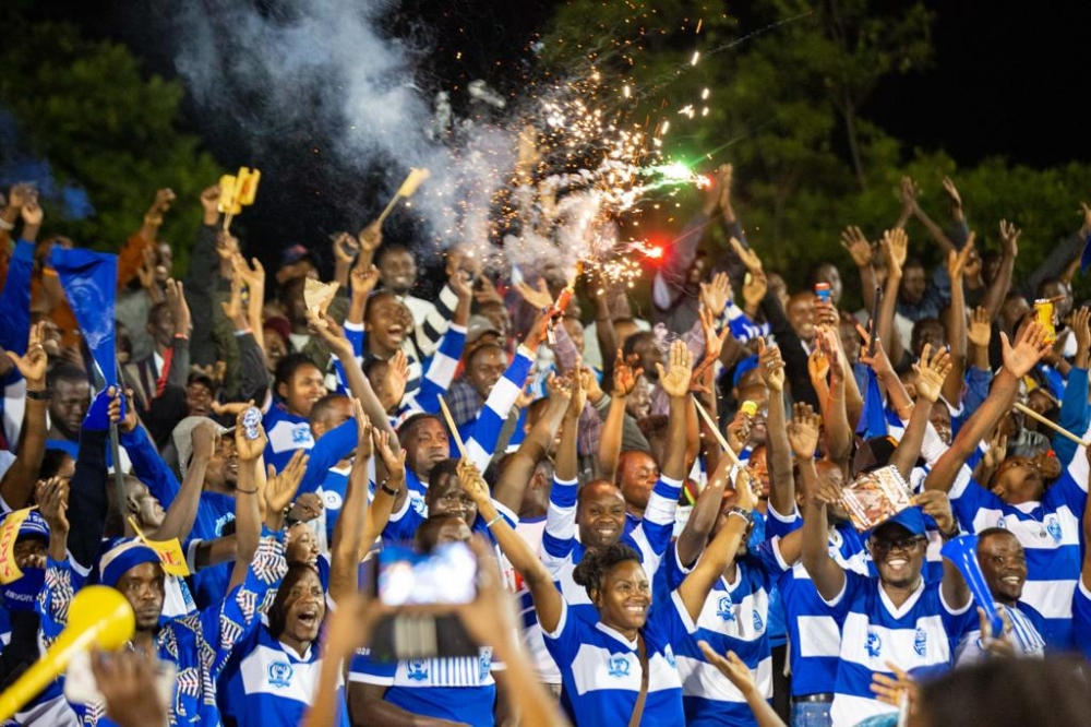 Supporters celebrate after beating Sunrise FC at Kigali Stadium. Photo: Courtesy.