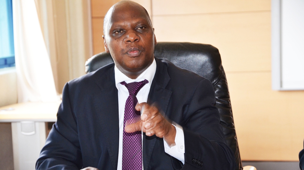 The National Electoral Commission Executive Secretary Charles Munyaneza addresses the media during a past news briefing (File)