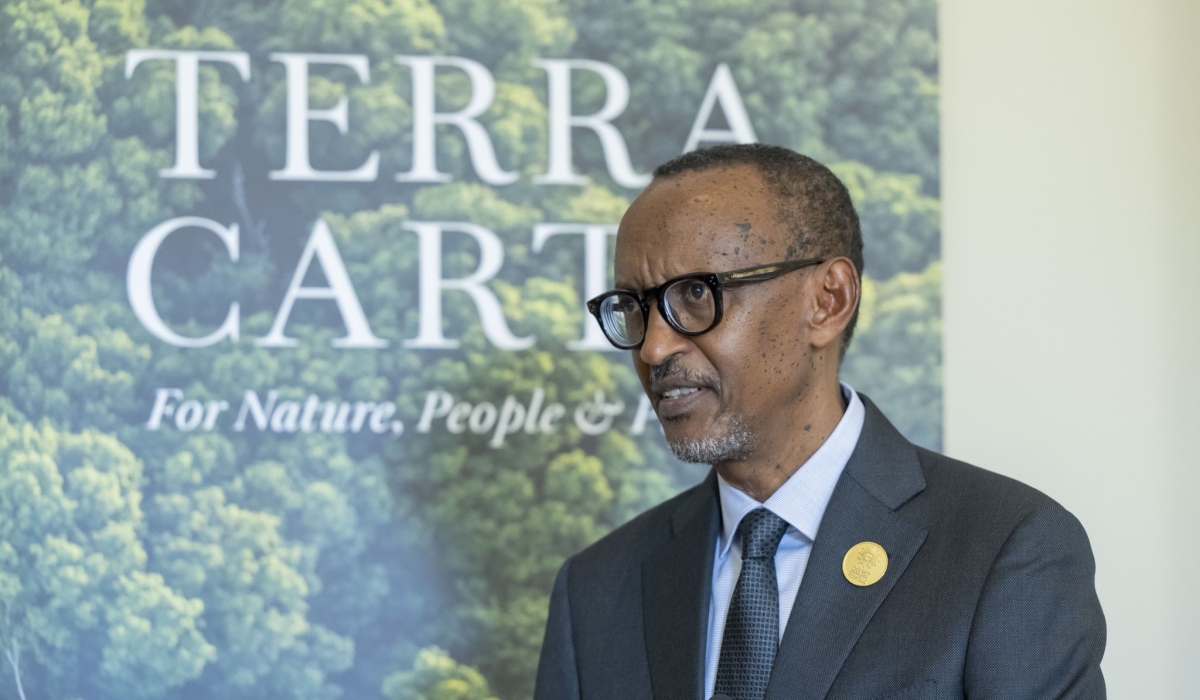 President Kagame addresses the Terra Carta Action Forum breakfast organised by Sustainable Markets Initiative on the sidelines of the 27th UN climate change conference in Egypt on November 7. Photo by Village Urugwiro