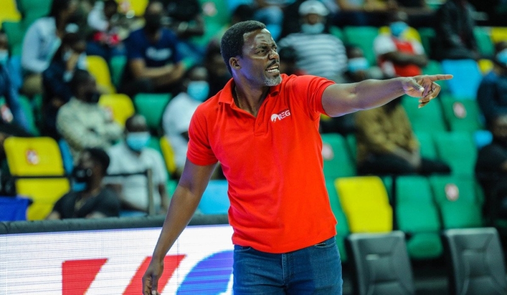 Rwanda Energy Group Basketball head coach, Henry Mwinuka during the game. / File