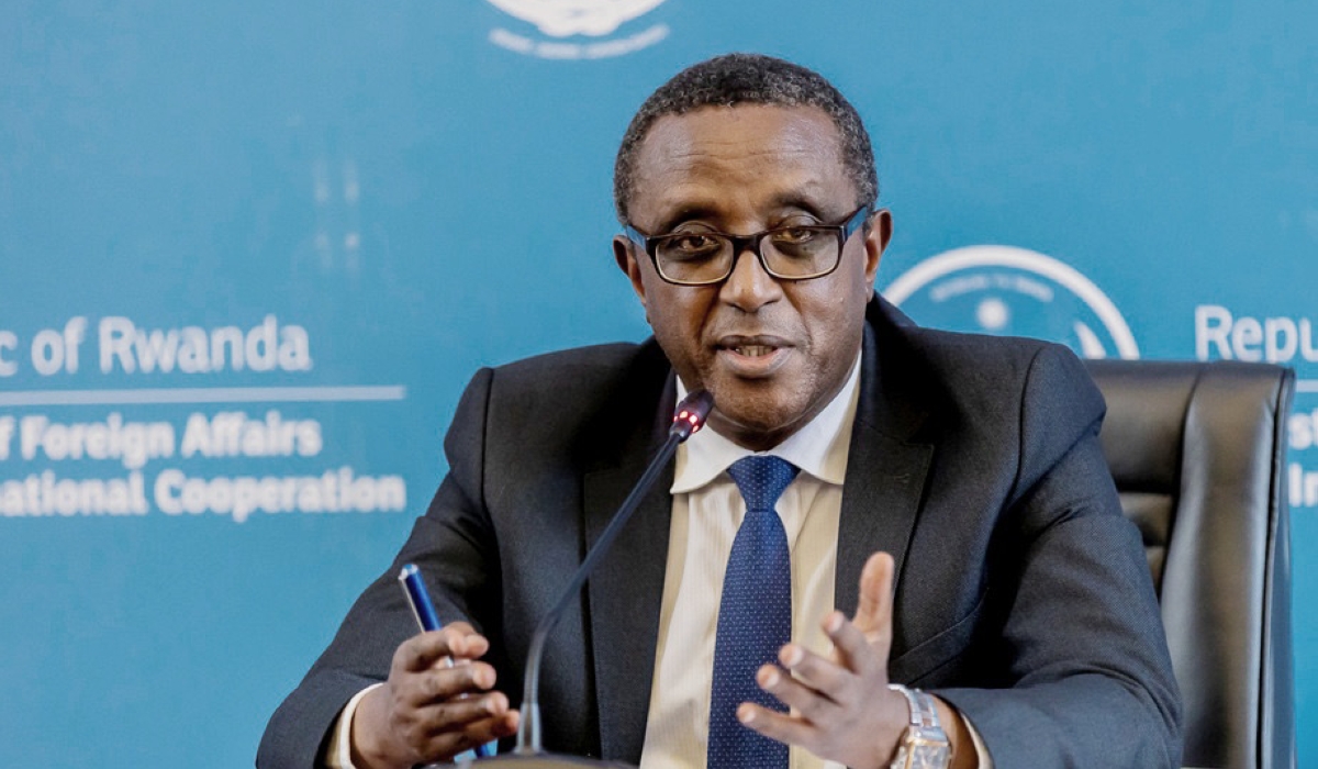 Minister of Foreign Affairs and International cooperation  Dr Vincent Biruta. Rwanda has written to the DR Congo government seeking the release of two citizens, who have been detained incommunicado.File