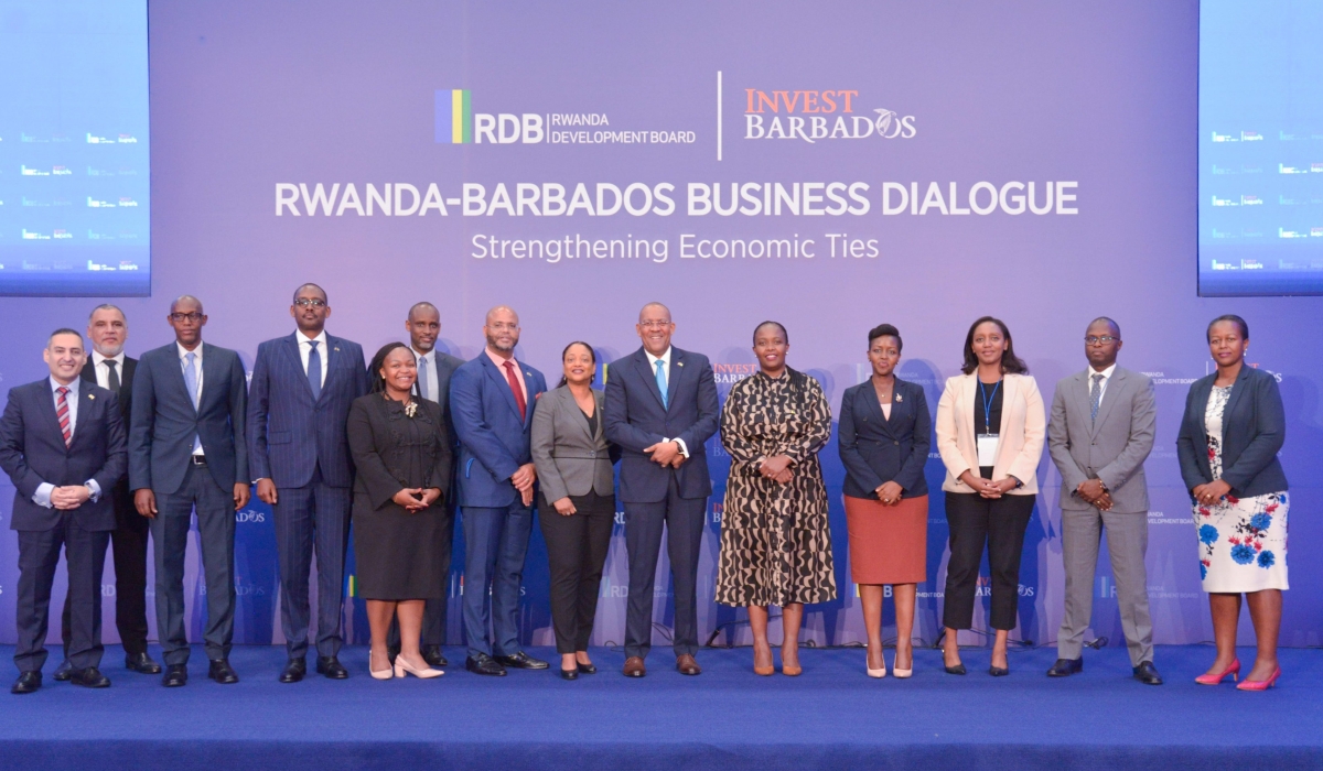 Officials of both delegations in a group photo during the Rwanda, Barbados Investment Forum in Kigali on Wednesday, November 9. Courtesy