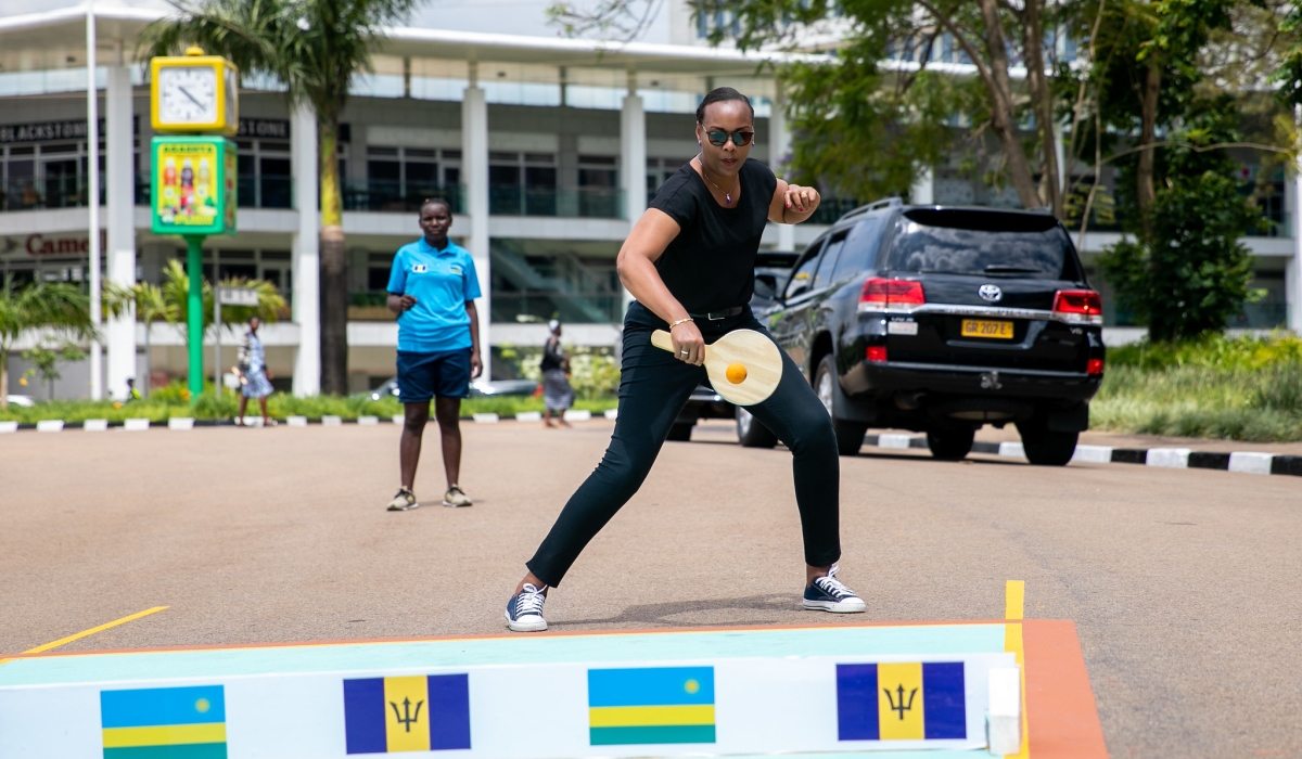 Minister of Sports Aurore Munyagaju during the official launch in Kigali on November 10. All photos by Olivier Mugwiza