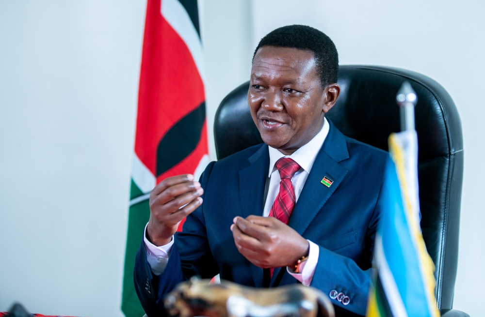 Alfred Mutua, Kenya’s Cabinet Secretary for Foreign and Diaspora Affairs during an interview  in Kigali on Friday, November 11. Photo by Olivier Mugwiza
