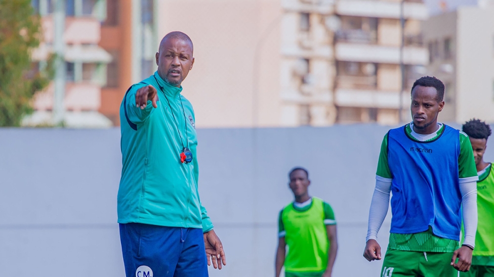 AS Kigali Head coach Andre Casa Mbungo during a training session. COURTESY
