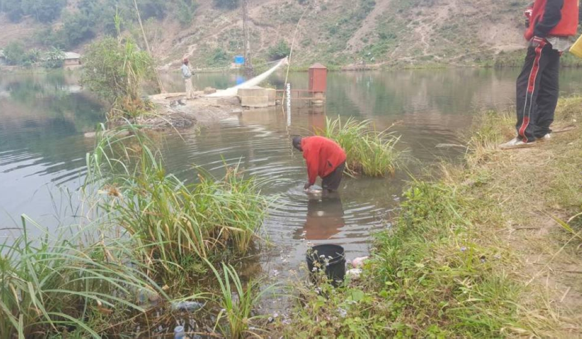 Residents draw water in the degraded Rusizi River. Rwanda is set to restore the-now degraded Rusizi River Basin and the Great Rift Valley with $50 million fund pledged by the Bezos Earth Fund. File