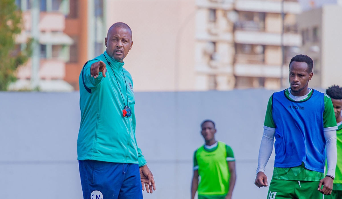 AS Kigali Head coach Andre Casa Mbungo during a training session. COURTESY