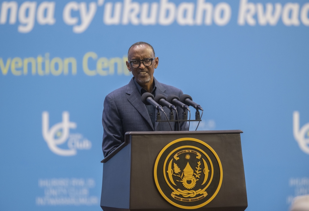 President Paul Kagame addresses  the 15th forum of the Unity Club  during a gala dinner, in Kigali, on Saturday, November 12. Photos by Village Urugwiro