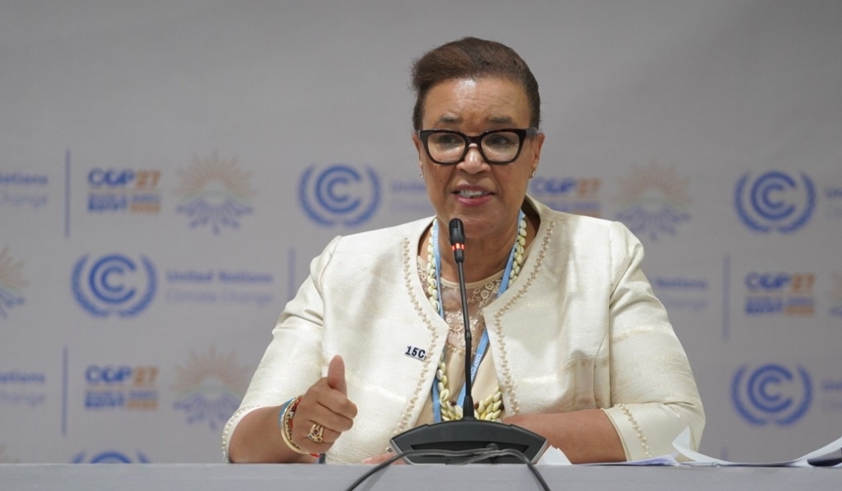 Commonwealth Secretary General,  Patricia Scotland delivers remarks at the COP27. Courtesy