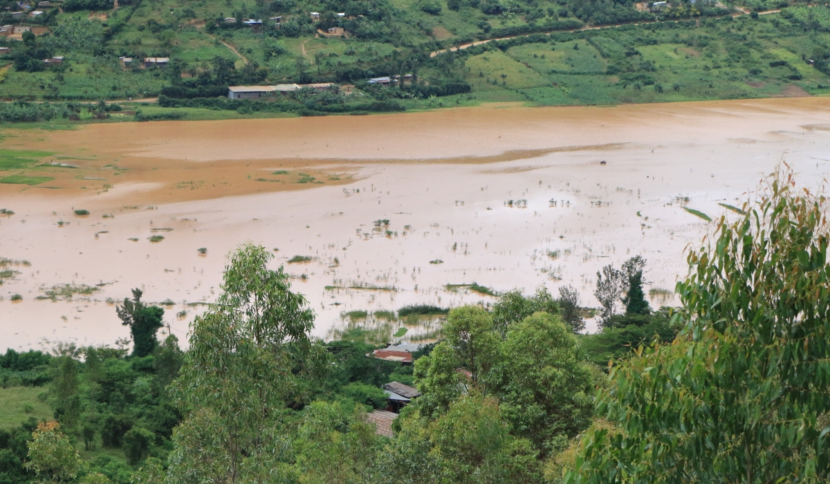 A flooded wetland at Masaka in Kicukiro District in April. According to the State of Soil Erosion Control in Rwanda May 2022, more than 745,000 hectares of agricultural land in Rwanda are potentially eroded every year