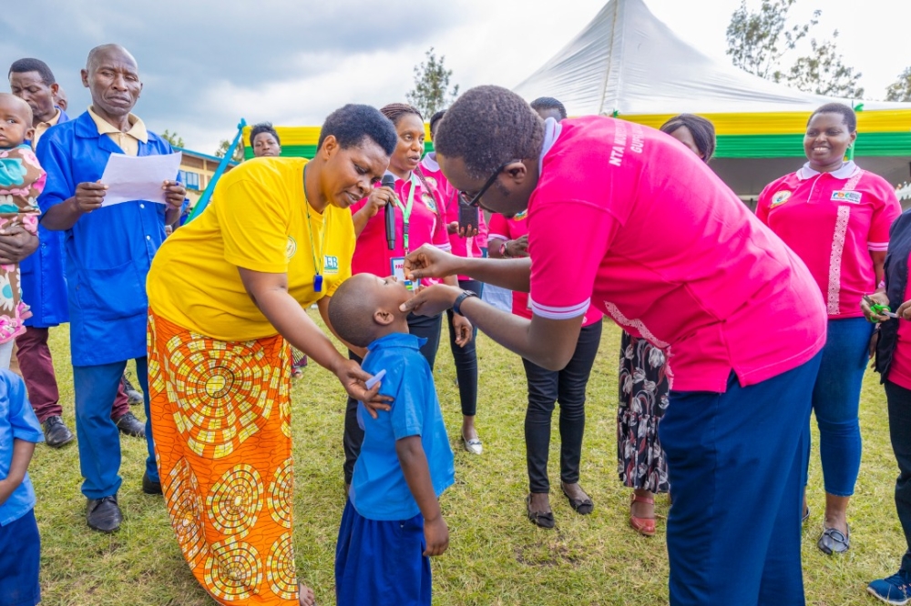 A child being given Vitamin A drug during the event.